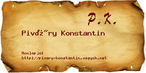 Piváry Konstantin névjegykártya